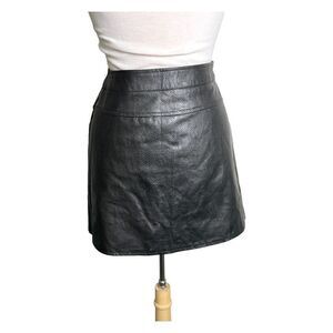 Womens‎ Black Faux Leather Snakeskin Skirt Size Small Just One Brand